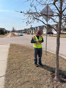 A Wachtel Tree Science arborist conducting tree inventory work.