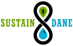 Sustain-Dane-logo showing name Sustain Dane and an image of a left and water drop. 